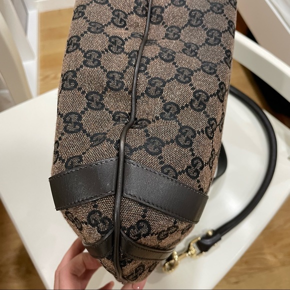 Gucci Brown GG Canvas Convertible Abbey Hobo Bag - Picture 15 of 16